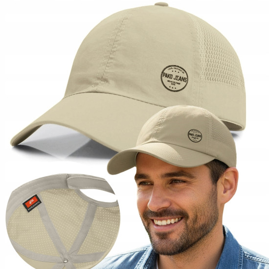 CZAPKA z Daszkiem Przewiewna Bejsbolówka z Siatką SZAROZIELONA Pako Jeans - Pakojeans.pl