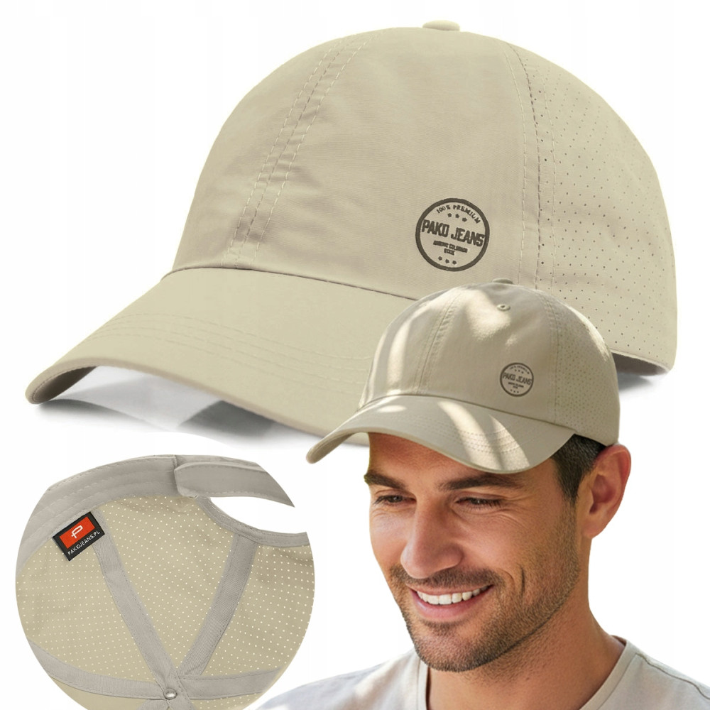 CZAPKA z Daszkiem Przewiewna Bejsbolówka z Siatką SZAROZIELONA Pako Jeans - Pakojeans.pl