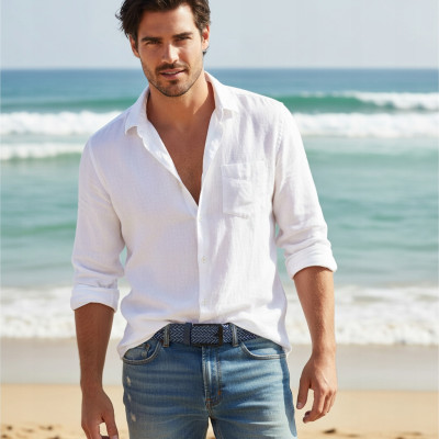 PASEK Pleciony MĘSKI do Spodni LUKE Elastyczny Gumowy GRANATOWY Pako Jeans - Pakojeans.pl