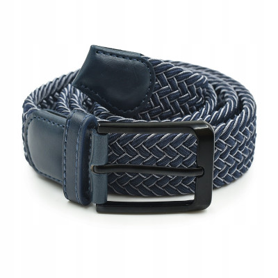 PASEK Pleciony MĘSKI do Spodni LUKE Elastyczny Gumowy GRANATOWY Pako Jeans - Pakojeans.pl