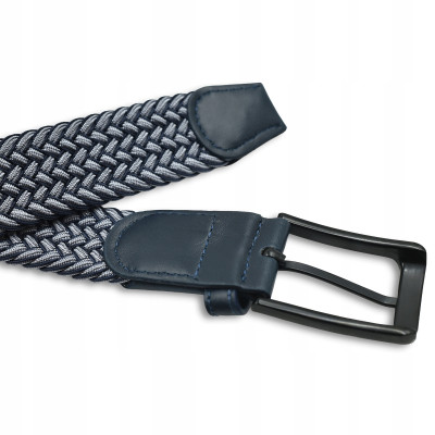 PASEK Pleciony MĘSKI do Spodni LUKE Elastyczny Gumowy GRANATOWY Pako Jeans - Pakojeans.pl