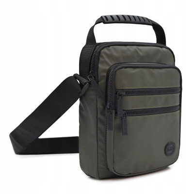 TORBA Męska na RAMIĘ Duża Saszetka na Pasku z Uchwytem ZIELONA Pako Jeans - Pakojeans.pl