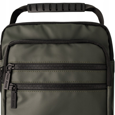 TORBA Męska na RAMIĘ Duża Saszetka na Pasku z Uchwytem ZIELONA Pako Jeans - Pakojeans.pl