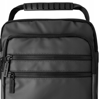 TORBA Męska na RAMIĘ Duża Saszetka na Pasku z Uchwytem SZARA Pako Jeans - Pakojeans.pl