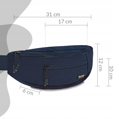 SASZETKA Sportowa na Pas Nerka Męska Biodrówka GRANATOWA Pako Jeans - Pakojeans.pl