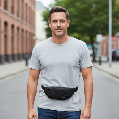 SASZETKA Sportowa na Pas Nerka Męska Biodrówka CZARNA Pako Jeans - Pakojeans.pl