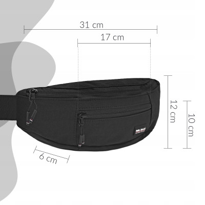 SASZETKA Sportowa na Pas Nerka Męska Biodrówka CZARNA Pako Jeans - Pakojeans.pl