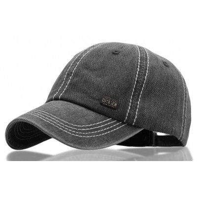 CZAPKA z Daszkiem Bejsbolówka Męska Bawełniana CZARNA Vintage Pako Jeans - Pakojeans.pl