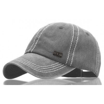 CZAPKA z Daszkiem Bejsbolówka Męska Bawełniana SZARA Vintage Pako Jeans - Pakojeans.pl