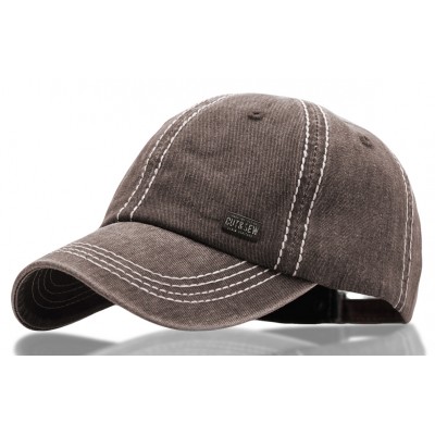 CZAPKA z Daszkiem Bejsbolówka Męska Bawełniana BRĄZOWA Vintage Pako Jeans - Pakojeans.pl