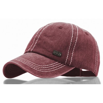 CZAPKA z Daszkiem Bejsbolówka Męska Bawełniana BORDOWA Vintage Pako Jeans - Pakojeans.pl