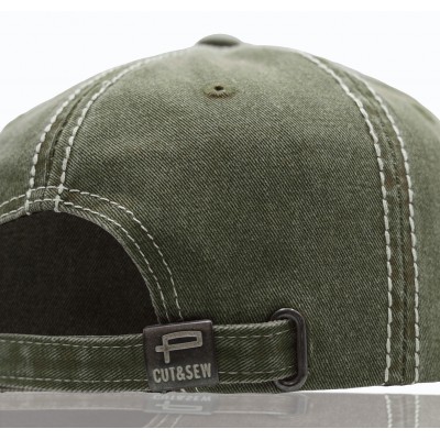 CZAPKA z Daszkiem Bejsbolówka Męska Bawełniana OLIWKOWA Vintage Pako Jeans - Pakojeans.pl