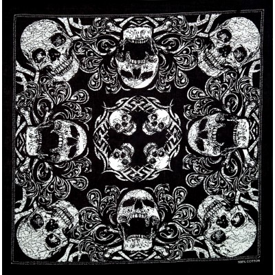 Chusta bandamka czarna Czaszki - Pakojeans.pl