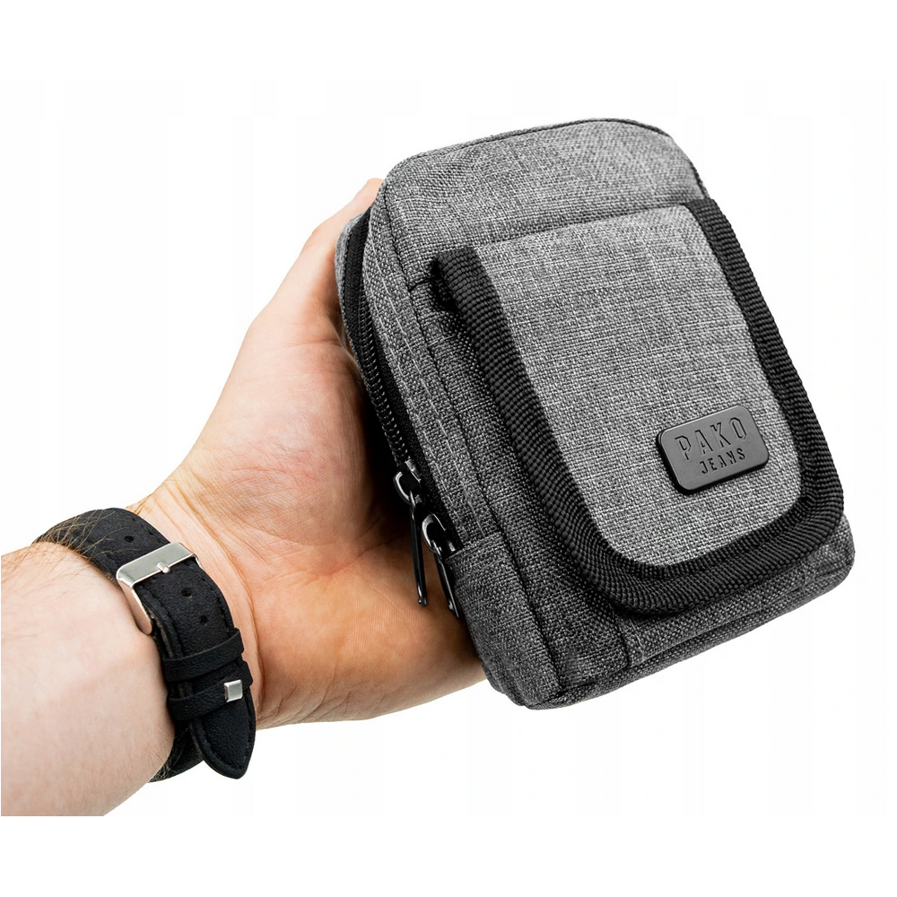 MINI SASZETKA do paska etui na drobiazgi klucze SZARA Pako Jeans - Pakojeans.pl
