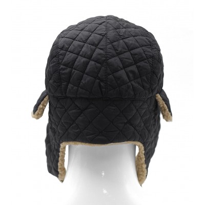 Czapka Zimowa USZATKA Pilotka Pikowana Męska Damska CZARNA Pako Jeans - Pakojeans.pl