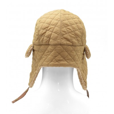 Czapka Zimowa USZATKA Pilotka Pikowana Męska Damska BEŻOWA Pako Jeans - Pakojeans.pl