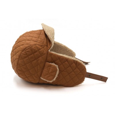 Czapka Zimowa USZATKA Pilotka Pikowana Męska Damska KARMELOWA Pako Jeans - Pakojeans.pl