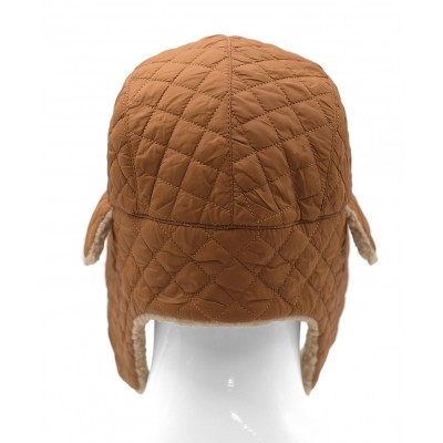 Czapka Zimowa USZATKA Pilotka Pikowana Męska Damska KARMELOWA Pako Jeans - Pakojeans.pl