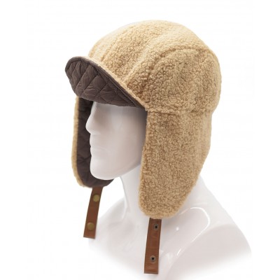 Czapka Zimowa USZATKA Pilotka Pikowana Męska Damska BRĄZOWA Pako Jeans - Pakojeans.pl