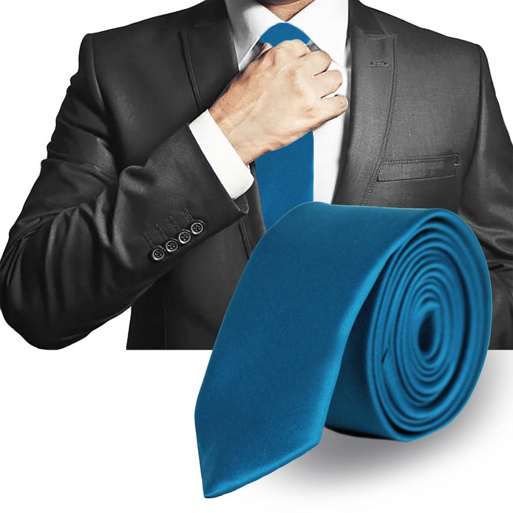 KRAWAT Męski WĄSKI Jednokolorowy Gładki NIEBIESKI Śledź M.40 Pako Jeans - Pakojeans.pl KRAWAT Męski WĄSKI Jednokolorowy Gładki NIEBIESKI Śledź M.40 Pako Jeans - Pakojeans.pl